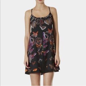 Topshop butterfly print mini slip dress - US 4